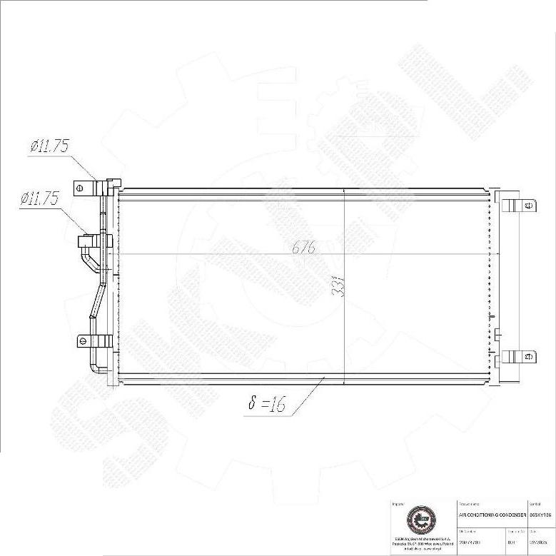 Esen SKV 86SKV136 - Condensateur, climatisation droxauto.com