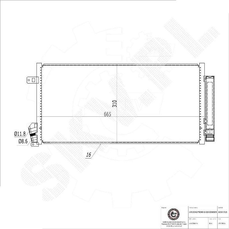 Esen SKV 86SKV129 - Condensateur, climatisation droxauto.com