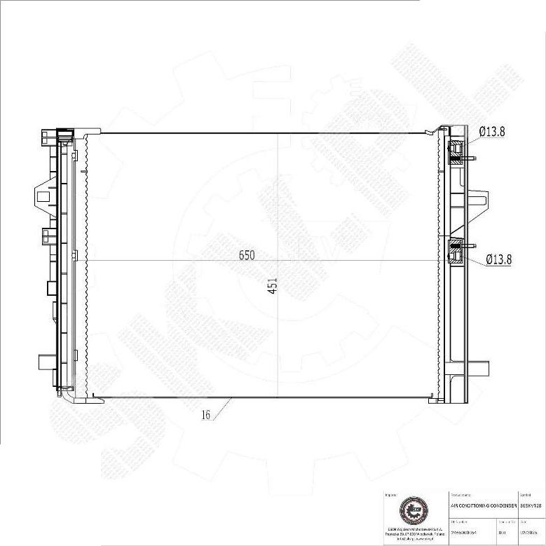 Esen SKV 86SKV128 - Condensateur, climatisation droxauto.com
