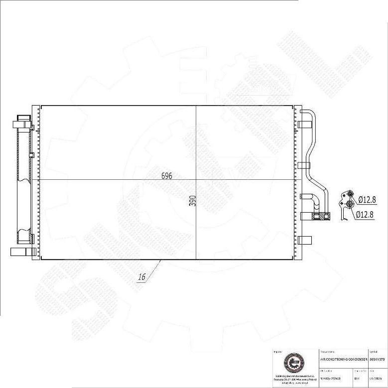 Esen SKV 86SKV370 - Condensateur, climatisation droxauto.com