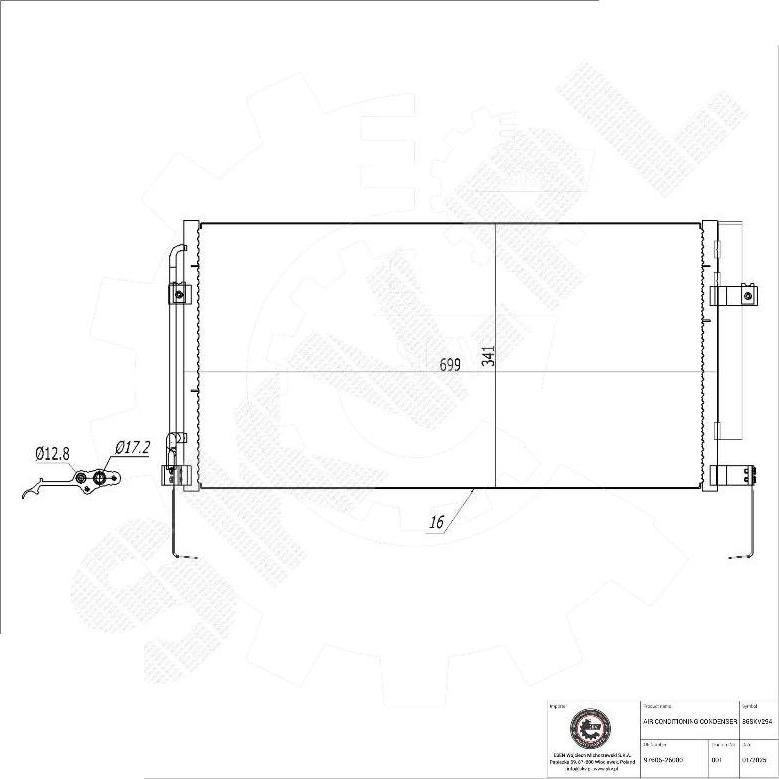 Esen SKV 86SKV294 - Condensateur, climatisation droxauto.com