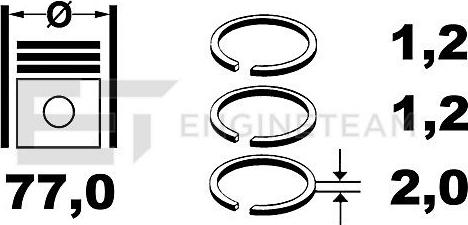 ET Engineteam R4001800 - Jeu de segments de pistons droxauto.com