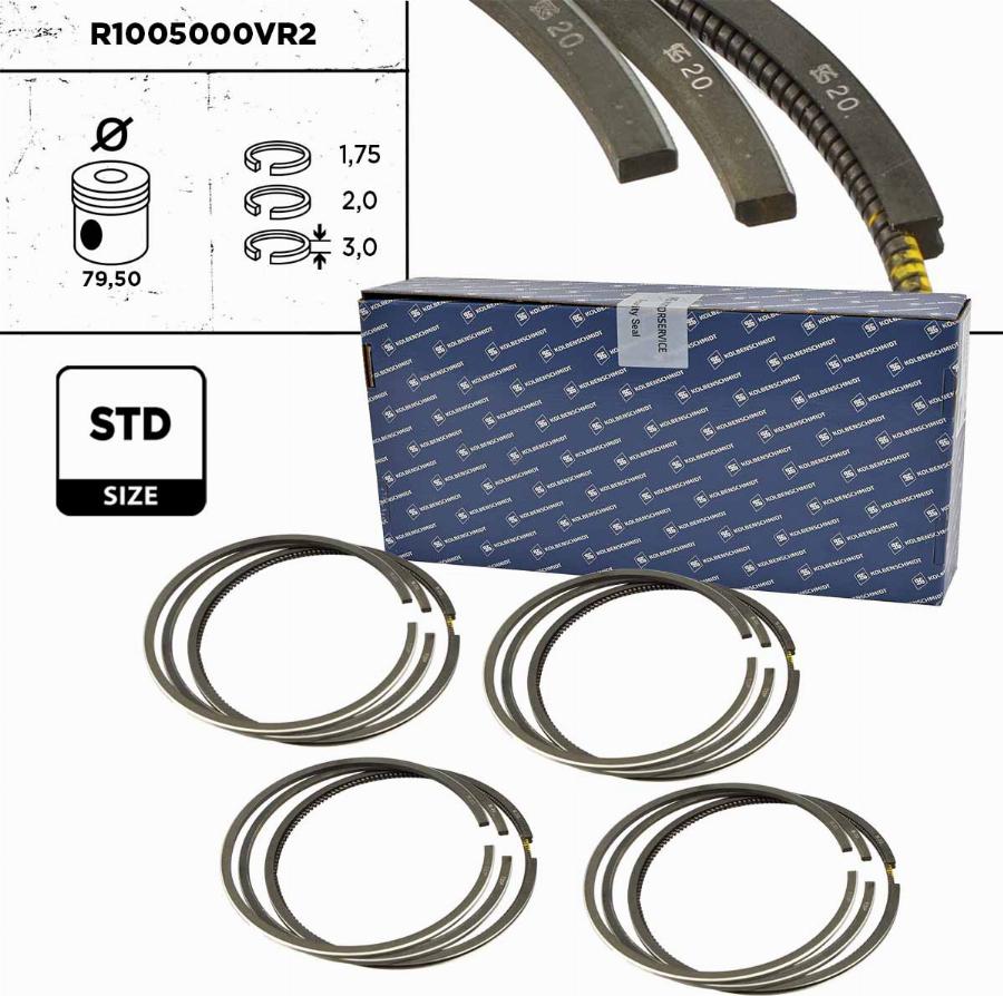 ET Engineteam R1005000VR2 - Jeu de segments de pistons droxauto.com