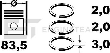 ET Engineteam R1002750 - Jeu de segments de pistons droxauto.com