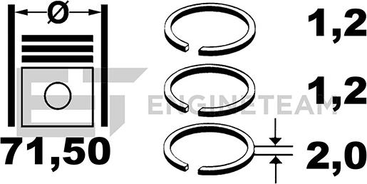 ET Engineteam R1010650 - Jeu de segments de pistons droxauto.com