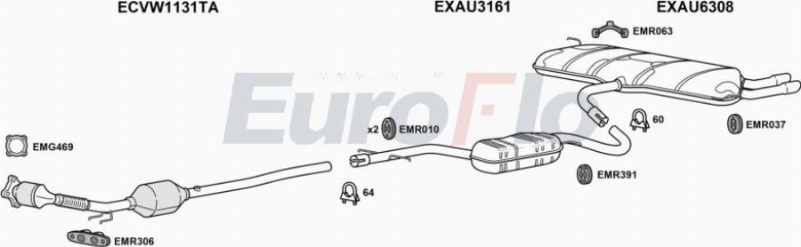 EuroFlo AUA318 5001B - Échappement droxauto.com