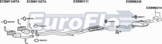 EuroFlo BM53030 3011A - Échappement droxauto.com