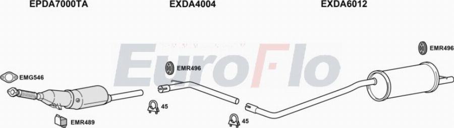 EuroFlo DASAN15D 1001A00 - Échappement droxauto.com