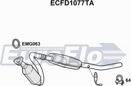EuroFlo ECFD1077TA - Catalyseur droxauto.com