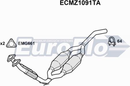EuroFlo ECMZ1091TA - Catalyseur droxauto.com