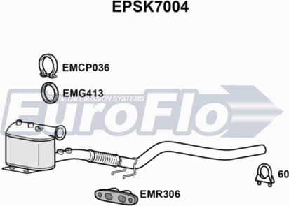 EuroFlo EPSK7004 - Filtre à particules / à suie, échappement droxauto.com