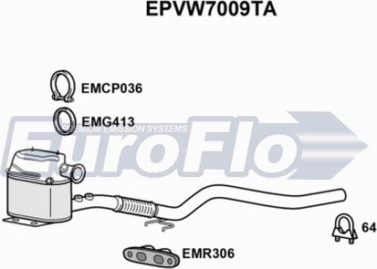 EuroFlo EPVW7009TA - Filtre à particules / à suie, échappement droxauto.com