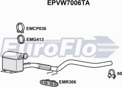 EuroFlo EPVW7006TA - Filtre à particules / à suie, échappement droxauto.com