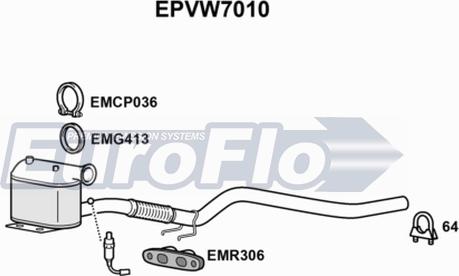 EuroFlo EPVW7010 - Filtre à particules / à suie, échappement droxauto.com