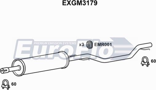 EuroFlo EXGM3179 - Silencieux central droxauto.com