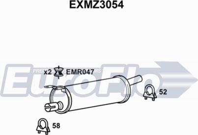 EuroFlo EXMZ3054 - Silencieux central droxauto.com