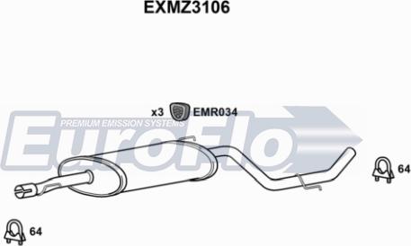 EuroFlo EXMZ3106 - Silencieux central droxauto.com