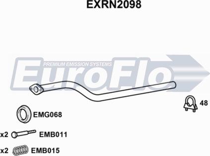 EuroFlo EXRN2098 - Tuyau d'échappement droxauto.com