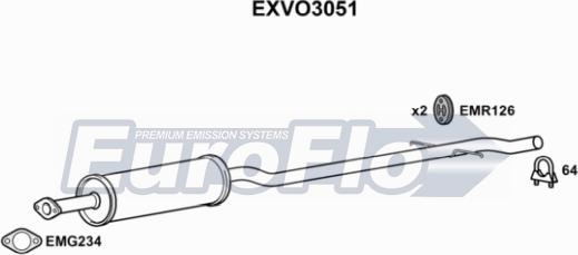 EuroFlo EXVO3051 - Silencieux central droxauto.com