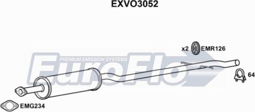 EuroFlo EXVO3052 - Silencieux central droxauto.com