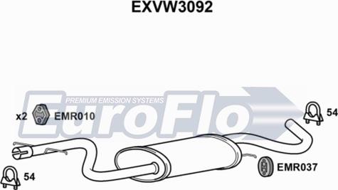 EuroFlo EXVW3092 - Silencieux central droxauto.com