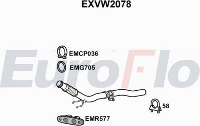 EuroFlo EXVW2078 - Tuyau d'échappement droxauto.com