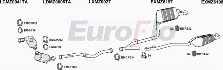 EuroFlo MZE2521D 0214LHD - Échappement droxauto.com