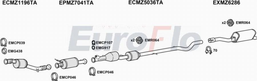 EuroFlo MZV2521D 6001F - Échappement droxauto.com