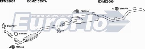 EuroFlo MZV2222D 6001J - Échappement droxauto.com