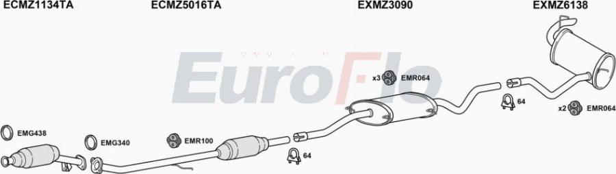 EuroFlo MZVIA21D 6004A00 - Échappement droxauto.com
