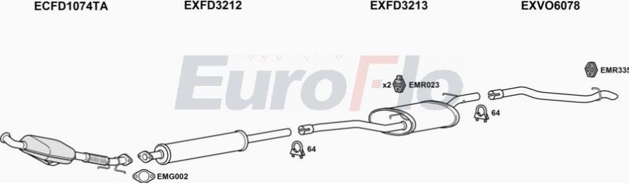EuroFlo VOS4020D 2001A00 - Échappement droxauto.com