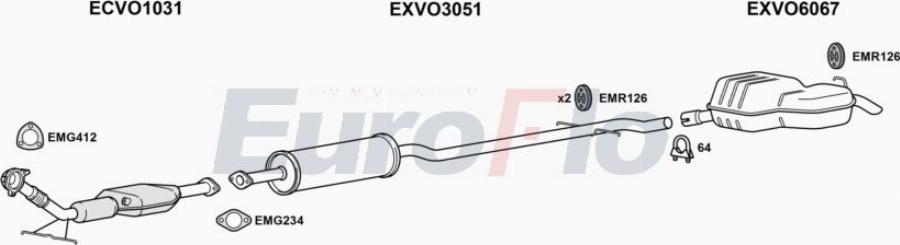 EuroFlo VOV7023 3018A00 - Échappement droxauto.com