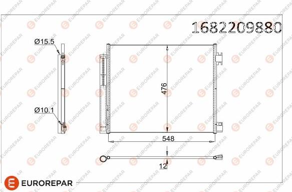 EUROREPAR 1682209880 - Condensateur, climatisation droxauto.com