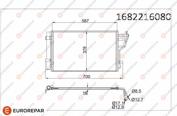 EUROREPAR 1682216080 - Condensateur, climatisation droxauto.com