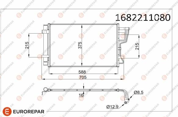 EUROREPAR 1682211080 - Condensateur, climatisation droxauto.com