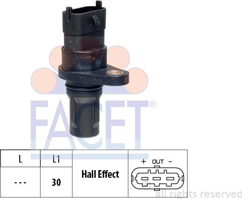 FACET 9.0466 - Capteur, position d'arbre à cames droxauto.com