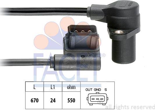 FACET 9.0485 - Capteur d'angle, vilebrequin droxauto.com