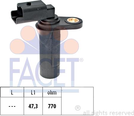 FACET 9.0538 - Capteur d'angle, vilebrequin droxauto.com