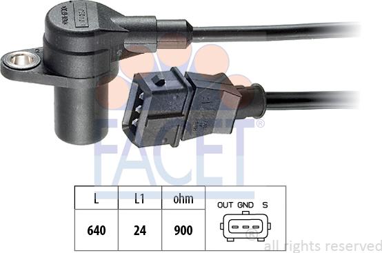 FACET 9.0132 - Capteur d'angle, vilebrequin droxauto.com