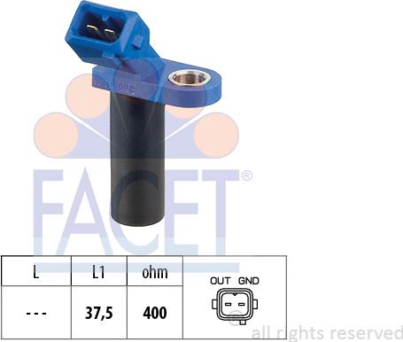 FACET 9.0304 - Capteur d'angle, vilebrequin droxauto.com