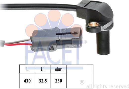 FACET 9.0202 - Capteur d'angle, vilebrequin droxauto.com