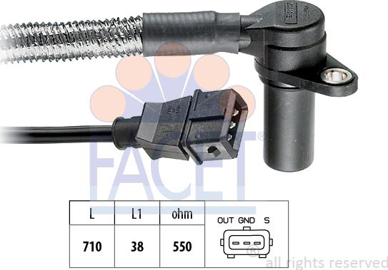 FACET 9.0230 - Capteur d'angle, vilebrequin droxauto.com