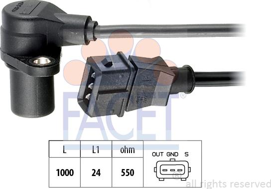 FACET 9.0228 - Capteur d'angle, vilebrequin droxauto.com