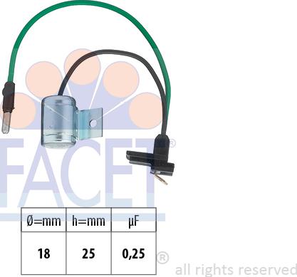 FACET 0.0627 - Condensateur, système d'allumage droxauto.com