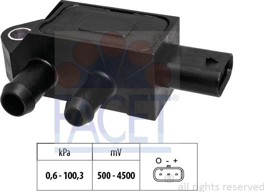 FACET 10.3404 - Capteur, pression des gaz échappement droxauto.com