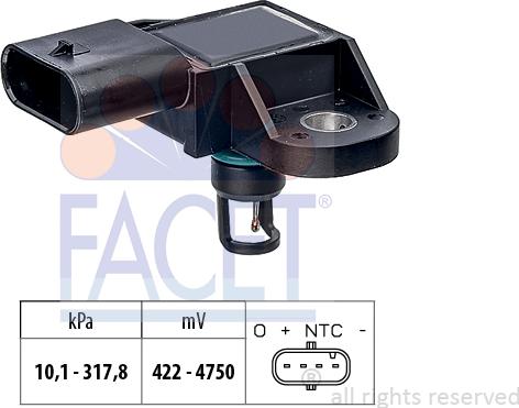 FACET 10.3412 - Capteur de pression barométrique, adaptation à l'altitude droxauto.com