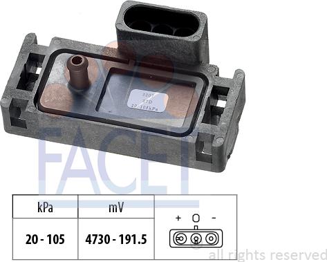 FACET 10.3007 - Capteur de pression barométrique, adaptation à l'altitude droxauto.com