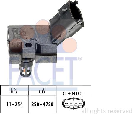FACET 10.3078 - Capteur de pression barométrique, adaptation à l'altitude droxauto.com