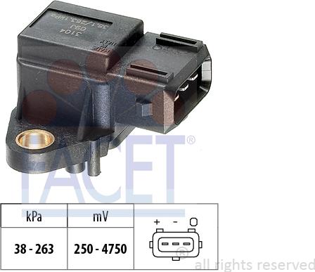 FACET 10.3104 - Capteur de pression barométrique, adaptation à l'altitude droxauto.com