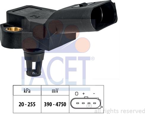 FACET 10.3188 - Capteur de pression barométrique, adaptation à l'altitude droxauto.com